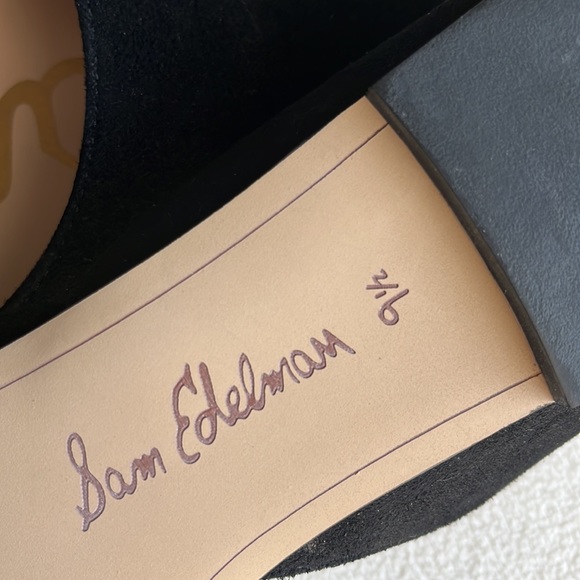 Like new Sam Edelman “Rooney” black suede leather pointy toe flats size 9.5. - Picture 7 of 8